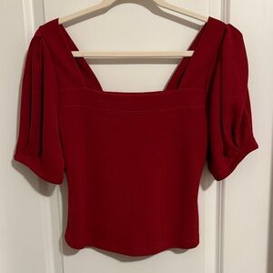 Banana Republic Red Square Neck Blouse